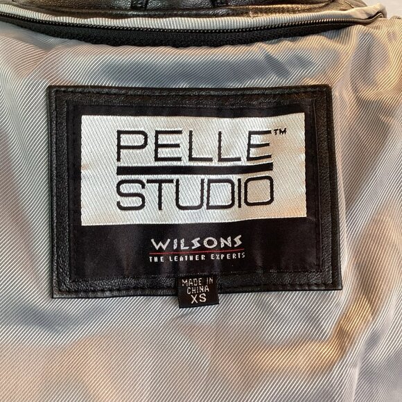 Pelle Studio Wilsons Belted Fitted Leather Jacket Womens XS Black Full zip Closu - Picture 10 of 13